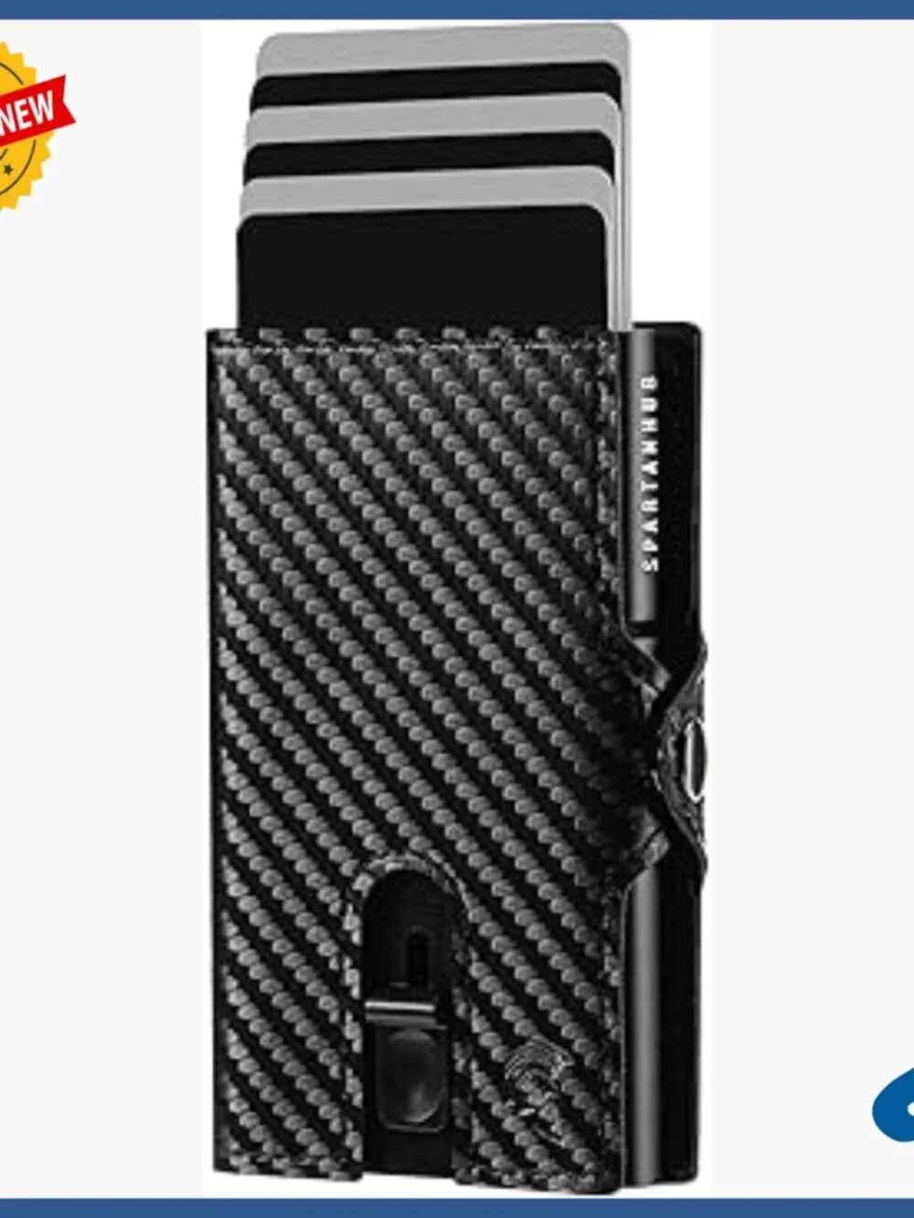 Slim RFID Wallet with Coin Pocket, Holds 8 Cards, Faux Leather